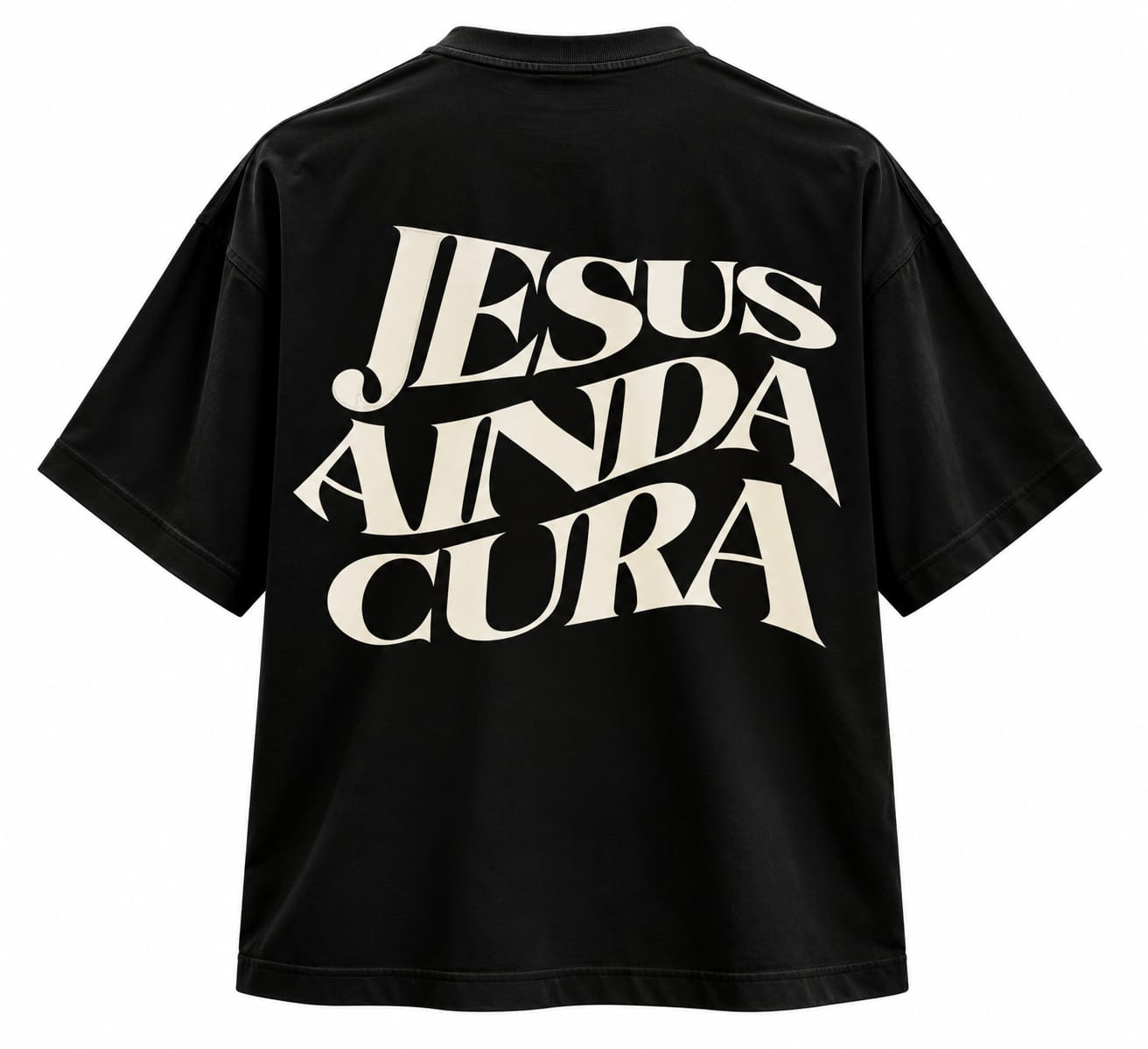 Camiseta oversized Jesus ainda cura