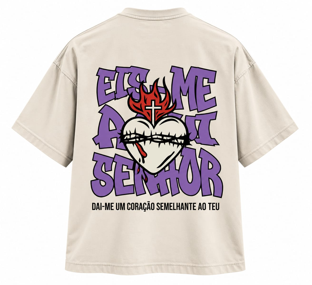 Camiseta oversized Eis me aqui